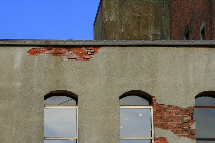 exposed brick building